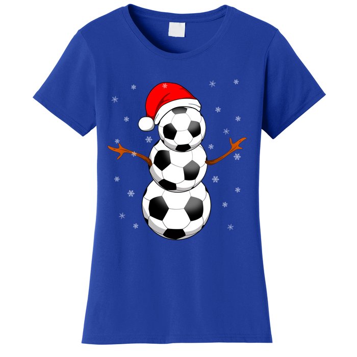 Funny Football Funny Gift For Boys Girls Christmas Snow Soccer Gift Women's T-Shirt