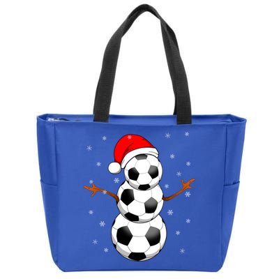 Funny Football Funny Gift For Boys Girls Christmas Snow Soccer Gift Zip Tote Bag