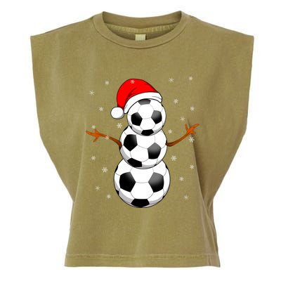 Funny Football Funny Gift For Boys Girls Christmas Snow Soccer Gift Garment-Dyed Women's Muscle Tee