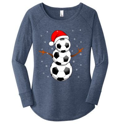 Funny Football Funny Gift For Boys Girls Christmas Snow Soccer Gift Women's Perfect Tri Tunic Long Sleeve Shirt