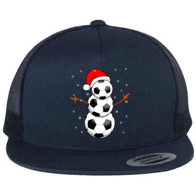 Funny Football Funny Gift For Boys Girls Christmas Snow Soccer Gift Flat Bill Trucker Hat