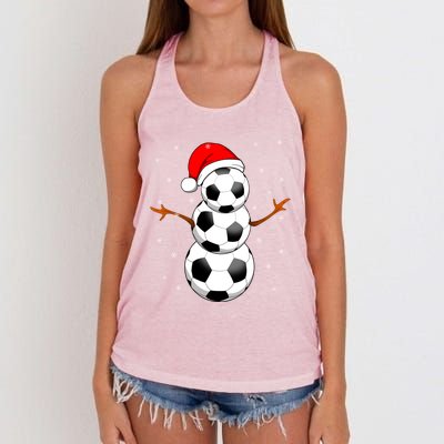 Funny Football Funny Gift For Boys Girls Christmas Snow Soccer Gift Women's Knotted Racerback Tank