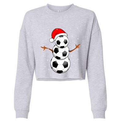 Funny Football Funny Gift For Boys Girls Christmas Snow Soccer Gift Cropped Pullover Crew