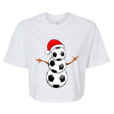 Funny Football Funny Gift For Boys Girls Christmas Snow Soccer Gift Bella+Canvas Jersey Crop Tee