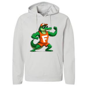 Florida Fun Fear The Chomp Gator Sport Performance Fleece Hoodie