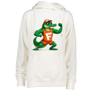 Florida Fun Fear The Chomp Gator Sport Womens Funnel Neck Pullover Hood