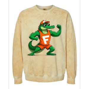 Florida Fun Fear The Chomp Gator Sport Colorblast Crewneck Sweatshirt