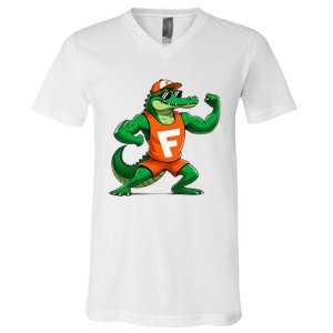 Florida Fun Fear The Chomp Gator Sport V-Neck T-Shirt