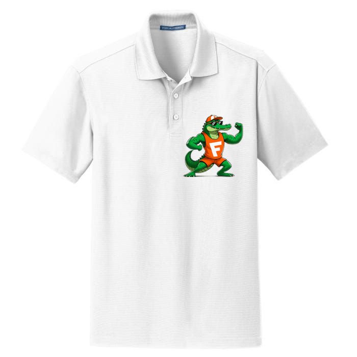 Florida Fun Fear The Chomp Gator Sport Dry Zone Grid Polo