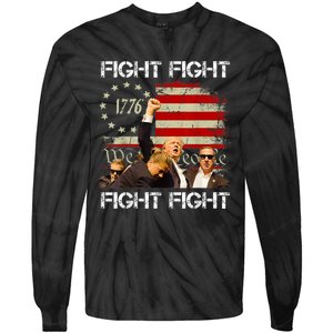 Fight Fight Fight Trump 2024 Tie-Dye Long Sleeve Shirt