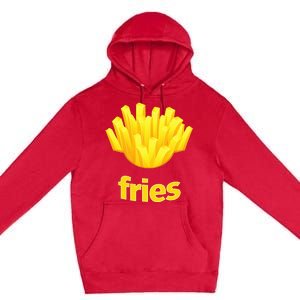 Funny French Fries Humorous Halloween Costume Premium Pullover Hoodie