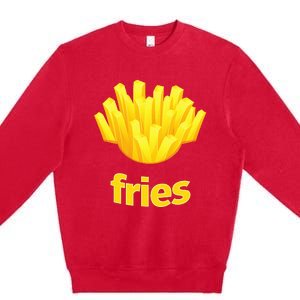 Funny French Fries Humorous Halloween Costume Premium Crewneck Sweatshirt