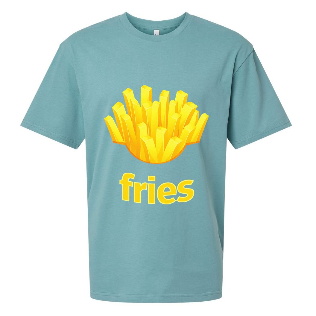Funny French Fries Humorous Halloween Costume Sueded Cloud Jersey T-Shirt