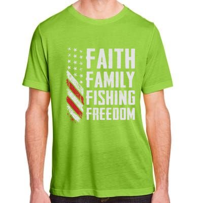 Faith Family Fishing Freedom Funny Bass Fisher Gift Adult ChromaSoft Performance T-Shirt