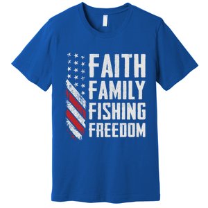 Faith Family Fishing Freedom Funny Bass Fisher Gift Premium T-Shirt