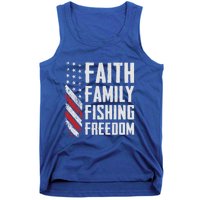 Faith Family Fishing Freedom Funny Bass Fisher Gift Tank Top