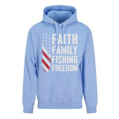 Faith Family Fishing Freedom Funny Bass Fisher Gift Unisex Surf Hoodie