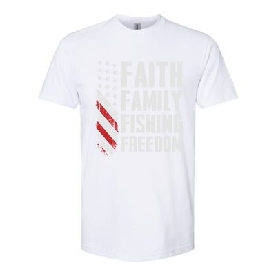 Faith Family Fishing Freedom Funny Bass Fisher Gift Softstyle CVC T-Shirt