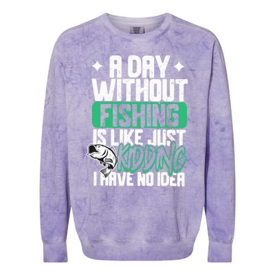 Funny Fishing For A Day Without Fishing Fisherman Colorblast Crewneck Sweatshirt