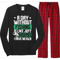 Funny Fishing For A Day Without Fishing Fisherman Long Sleeve Pajama Set