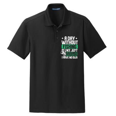 Funny Fishing For A Day Without Fishing Fisherman Dry Zone Grid Polo