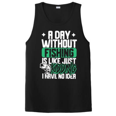 Funny Fishing For A Day Without Fishing Fisherman PosiCharge Competitor Tank