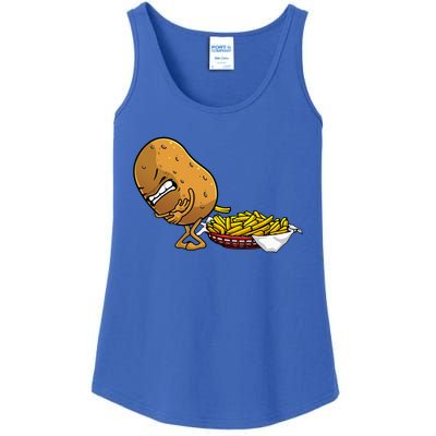 Funny French Fries Designs For Women Potato Food Eaters Ladies Essential Tank