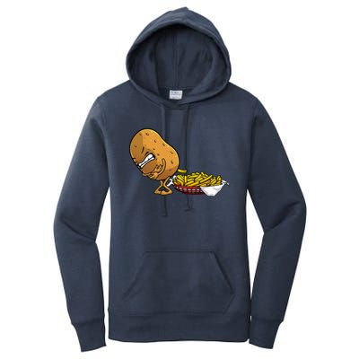 Funny French Fries Designs For Women Potato Food Eaters Women's Pullover Hoodie