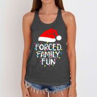 Forced Family Fun Sarcastic Christmas Funny Women's Knotted Racerback Tank