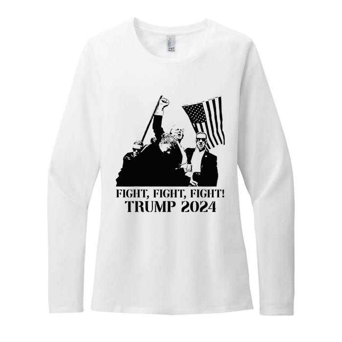 Fight Fight Fight! Trump 2024 Pennsylvania Rally Patriot Womens CVC Long Sleeve Shirt