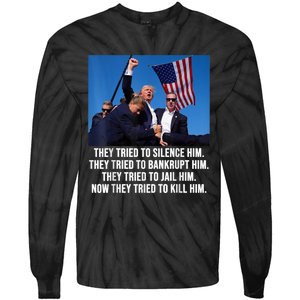 Fight Fight Fight Trump 2024 Tie-Dye Long Sleeve Shirt