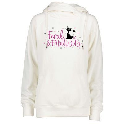 Feral & Fabulous Funny Womens Funnel Neck Pullover Hood