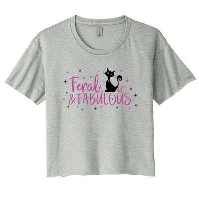 Feral & Fabulous Funny Women's Crop Top Tee