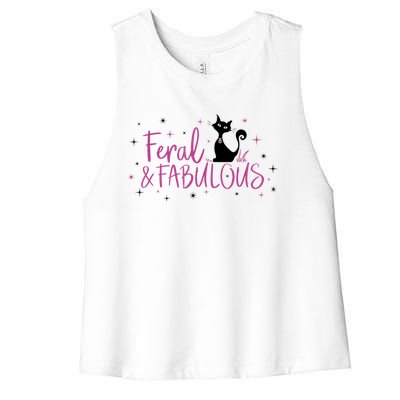 Feral & Fabulous Funny Women's Racerback Cropped Tank