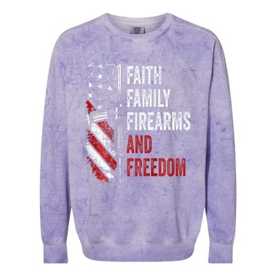 Faith Family Firearms & Freedom Pro God Guns Ar15 Colorblast Crewneck Sweatshirt