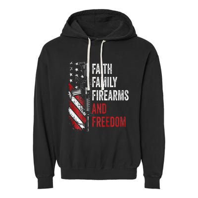 Faith Family Firearms & Freedom Pro God Guns Ar15 Garment-Dyed Fleece Hoodie