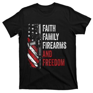 Faith Family Firearms & Freedom Pro God Guns Ar15 T-Shirt