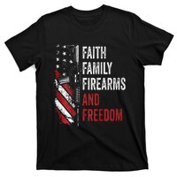 Faith Family Firearms & Freedom Pro God Guns Ar15 T-Shirt