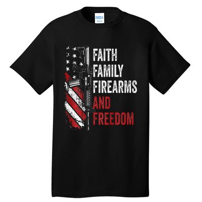 Faith Family Firearms & Freedom Pro God Guns Ar15 Tall T-Shirt