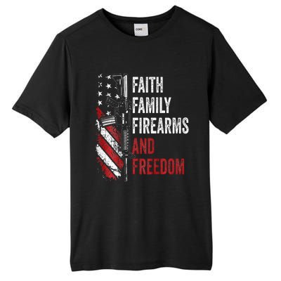 Faith Family Firearms & Freedom Pro God Guns Ar15 Tall Fusion ChromaSoft Performance T-Shirt