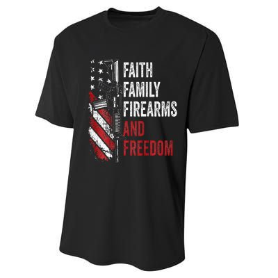 Faith Family Firearms & Freedom Pro God Guns Ar15 Performance Sprint T-Shirt