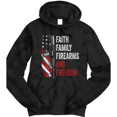 Faith Family Firearms & Freedom Pro God Guns Ar15 Tie Dye Hoodie