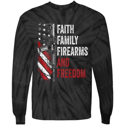 Faith Family Firearms & Freedom Pro God Guns Ar15 Tie-Dye Long Sleeve Shirt