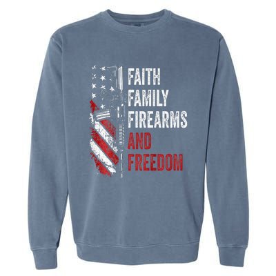 Faith Family Firearms & Freedom Pro God Guns Ar15 Garment-Dyed Sweatshirt