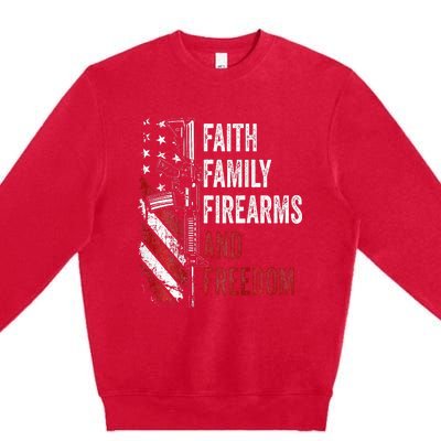 Faith Family Firearms & Freedom Pro God Guns Ar15 Premium Crewneck Sweatshirt