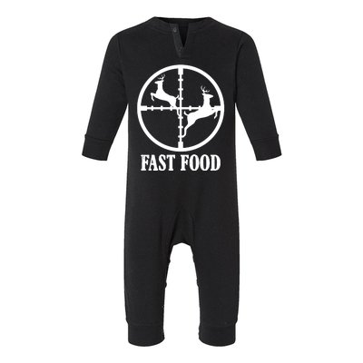 Fast Food Funny Deer Hunting Season Infant Fleece One Piece