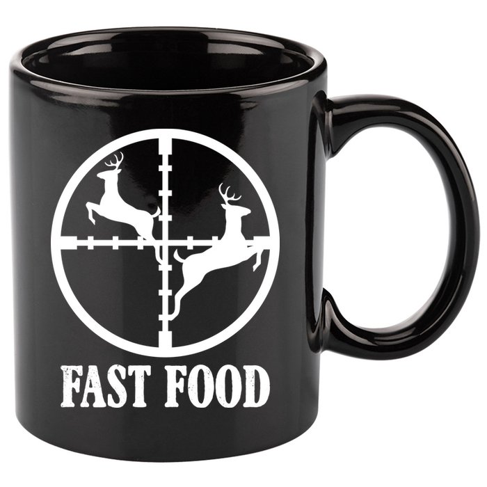 Fast Food Funny Deer Hunting Season 11oz C Handle Ceramic Mug