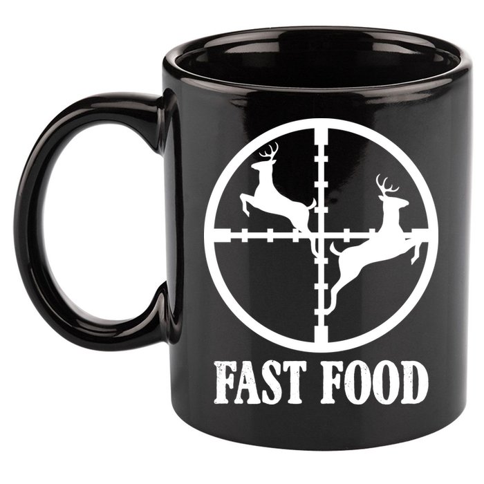 Fast Food Funny Deer Hunting Season 11oz C Handle Ceramic Mug