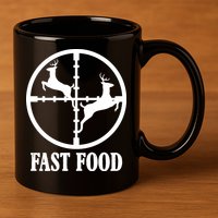 Fast Food Funny Deer Hunting Season 11oz C Handle Ceramic Mug