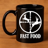 Fast Food Funny Deer Hunting Season 11oz C Handle Ceramic Mug